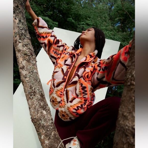 NWOT FP MOVEMENT Colorful Geometric Patterned Jacket - Picture 2 of 6